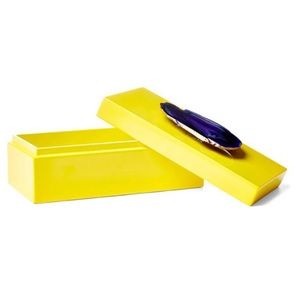 ONE KINGS LANE Yellow Lacquer Box w/ Purple Agate